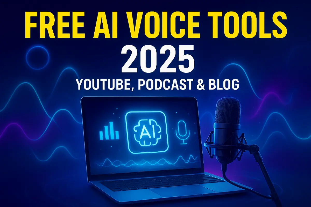 Top 5 Free AI text to voice Tools 2025 - YouTube & Podcast के लिए Must Try!”